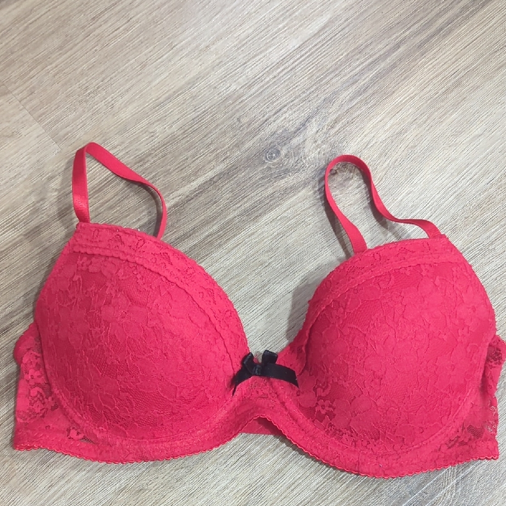 Rampage Lace Push-Up Bra - Vibrant Red